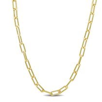 Miabella 18K Yellow Gold Plated Sterling Silver Paperclip Necklace