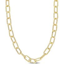 Miabella 18K Yellow Gold Plated Sterling Silver Paperclip Necklace