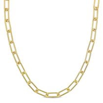 Miabella 18K Yellow Gold Plated Sterling Silver Paperclip Necklace