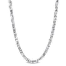 Miabella Sterling Silver Double Fancy Curb Link Necklace