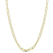 Miabella 18K Yellow Gold Plated Sterling Silver Paperclip Necklace
