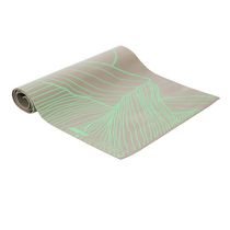 Tapis de yoga imprimé montagnes en PVC 4 mm GoZone – 61 cm x 172,7 cm – Gris/citron vert