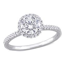 Miabella 1-1/4 Carat T.G.W. Moissanite Sterling Silver Halo Engagement Ring