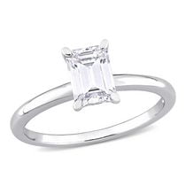 Miabella 1 Carat T.G.W. Emerald-Cut Moissanite Sterling Silver Solitaire Engagement Ring