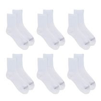 Fruit of the Loom All Day Comfort Mid Crew Socks for Women, Sizes 4-10 (6 Pack)