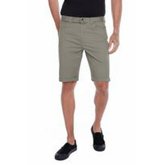 Jeaniologie™ – Short à revers pour homme avec ceinture - Vert Pâle Taille 28-38