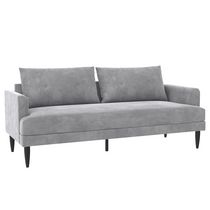 Novogratz Bailey Pillowback Sofa, Light Gray Velvet