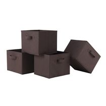 Winsome Capri 4pc Chocolate Folding Fabric Baskets, Item 38422