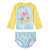 Ensemble 2&nbsp;pièces avec couche de bain Baby Shark pour bébés garçons Tailles 0-24&nbsp;mois