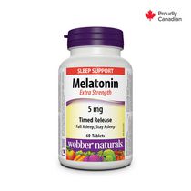 Webber Naturals Mélatonine, Ultra-fort, Libération lente 5 mg