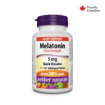 Webber Naturals Mélatonine Ultra-fort Dissolution Rapide, 5 mg