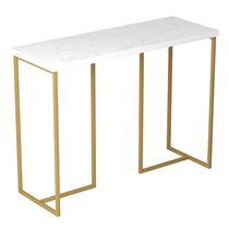 Safdie & Co. Table Console 39L Marbre Metal Or