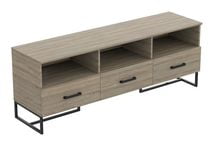 Safdie & Co. Meuble Tv 59L Taupe Foncé 3 Tirroirs 3 Étagères