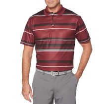 Ben Hogan Men's Golf Performance Print Stripe Short Sleeve Polo Shirt