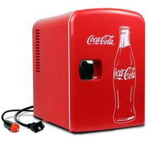 Coca-Cola Mini frigo rouge portable, capacité de 6 canettes, refroidisseur alimentation CA/CC
