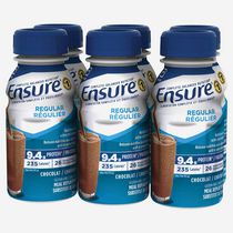 Ensure® Regular, Meal Replacement Shake, Complete, Balanced Nutrition, Chocolate, 6 x 235 mL, 9.4 g Protein Drink