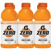 Gatorade Zero Orange Electrolyte Beverage, 591 Ml Bottles, 6 Pack 