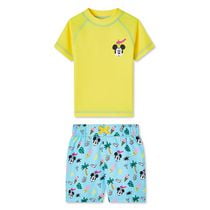 Maillot de bain 2 pièces avec haut anti-UV Mickey Mouse pour petits garçons Tailles 2T-5T