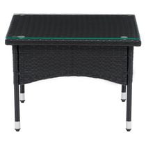 CorLiving Parksville Black Rattan Side Table