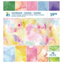 Momenta 8"x 8" Cardstock Paper Pad Watercolor Splash, 48 sheets