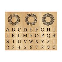 Momenta Wood Stamp Set Monogram Alphabets