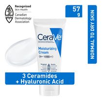 CeraVe Moisturizing Cream with 3 Ceramides and Hyaluronic Acid | Daily Face, Body and Hand Moisturizer for Normal to Dry Skin, Women & Men | Non-Comedogenic, Oil-free, and Fragrance Free - Travel Size, 57 G