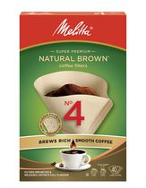 Melitta Filtres à café coniques no 4 en papier brun naturel, boîte de 40 filtres