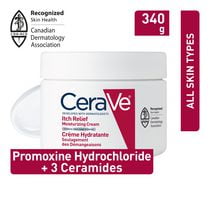 CeraVe Moisturizing Cream for Itch Relief | minor skin irritation & scrapes Itch Relief Cream with Pramoxine Hydrochloride | Fragrance Free | 340g, 340 Grams