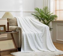 Chaps Solid Plush Throw Blanket - Fuzzy Soft Flannel