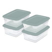 Sterilite Set of (4) 11 L Storage Boxes- Aqua