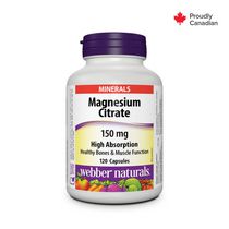 Webber Naturals Citrate de Magnésium Forte absorption, 150 mg