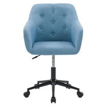 CorLiving Marlowe Upholstered Button Tufted Task Chair, Light Blue