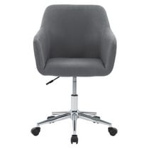 CorLiving Marlowe Upholstered Chrome Base Task Chair, Grey
