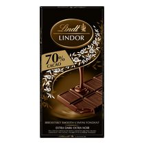 Chocolat noir LINDOR à 70 % de cacao de Lindt – Barre (100 g)