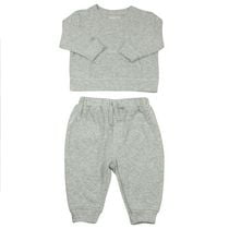 Juddlies Designs - Bébé, Tout-petit - Collection Respirez EZE - Ensemble de jogging deux pièces en coton - Gris clair moucheté
