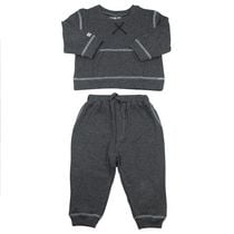 Juddlies Designs - Bébé, Tout-petit - Collection Respirez EZE - Ensemble de jogging deux pièces en coton - Gris anthracite moucheté