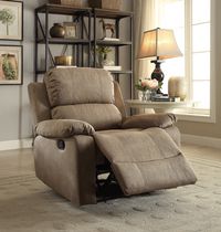 Fauteuil inclinable Bina d'ACME, microfibre polie taupe