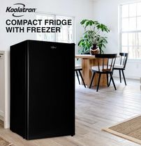 Réfrigérateur compact avec congélateur, 3,2 pieds cubes, noir