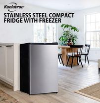 Réfrigérateur compact en acier inoxydable avec congélateur, 4,6 pieds cubes