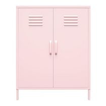 Novogratz Cache 2 Door Metal Locker Storage Cabinet, Bashful Pink ...