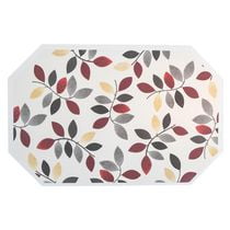 Placemat En Plastique (Octogone) (Feuilles) - Ensemble De 12