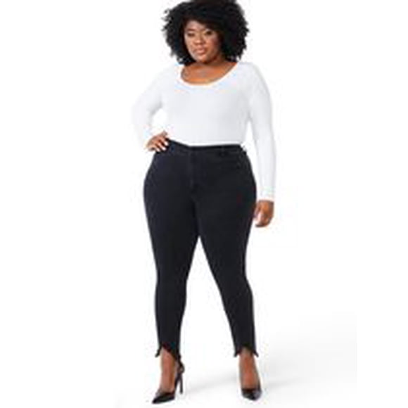 Sofia Jeans by Sofia Vergara Women's Plus Size Rosa Super High-Rise Shark Bite Hem Jeans