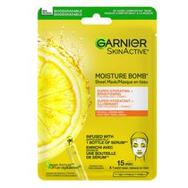 Masque visage Garnier, soins de la peau éclaircissants et hydratants, acide hyaluronique + vitamine C, pour peau terne et inégale, 1 masque en tissu, 28 g