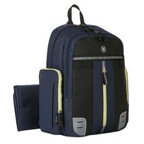 Jeep Adventurers Backpack Diaper Bag - Navy & Black with Citron trim