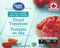 Tomates en dés sans sel ajouté de Great Value