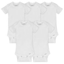Gerber® 5-Pack Short Sleeve Bodysuits in White