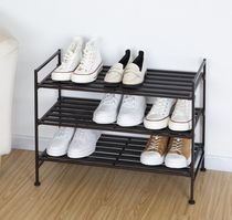 Mainstays Étagère à chaussures à 3 niveaux, empilable, cadre en métal avec étagère en résine