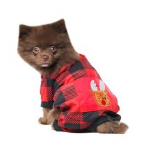 Way to Celebrate Vêtements pour chiens: Pyjama en jersey pour chiens, carreaux rouge et noir avec ornements de rennes, taille XS-XL
