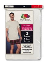 Fruit Of The Loom Mens 3-pack Premium Big Man A-shirt Underwear, White Ice, XX-Large Big US