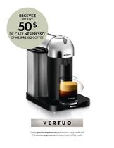 Machine à café et espresso Vertuo de Nespresso® par Breville, Chrome